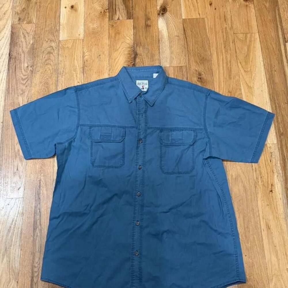 Red Head Men's Blue Short Sleeve Utility Fishing Shirt - Picture 2 of 5